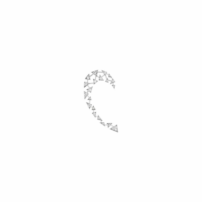 Mono Boucle d'oreille earcuff montante Akillis Capture en or blanc pavée de diamants