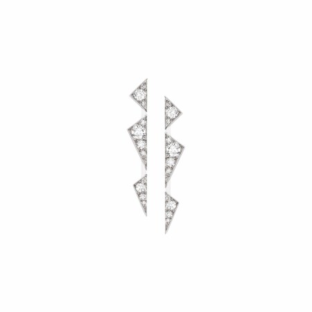 Akillis Capture drop earrings, white gold, diamond pave