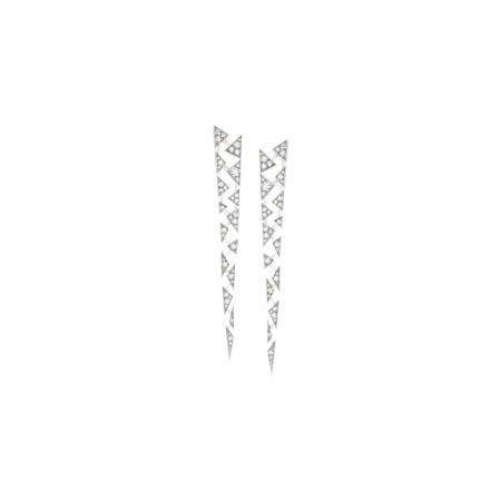 Akillis Capture drop earrings, white gold, diamond pave