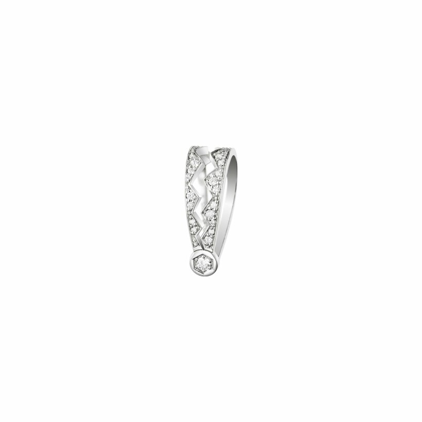Akillis Capture Light single Ear Climber Cuff earring, white gold, diamond pave