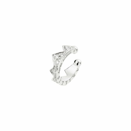 Akillis Capture Light single Ear Climber Cuff earring, white gold, diamond pave