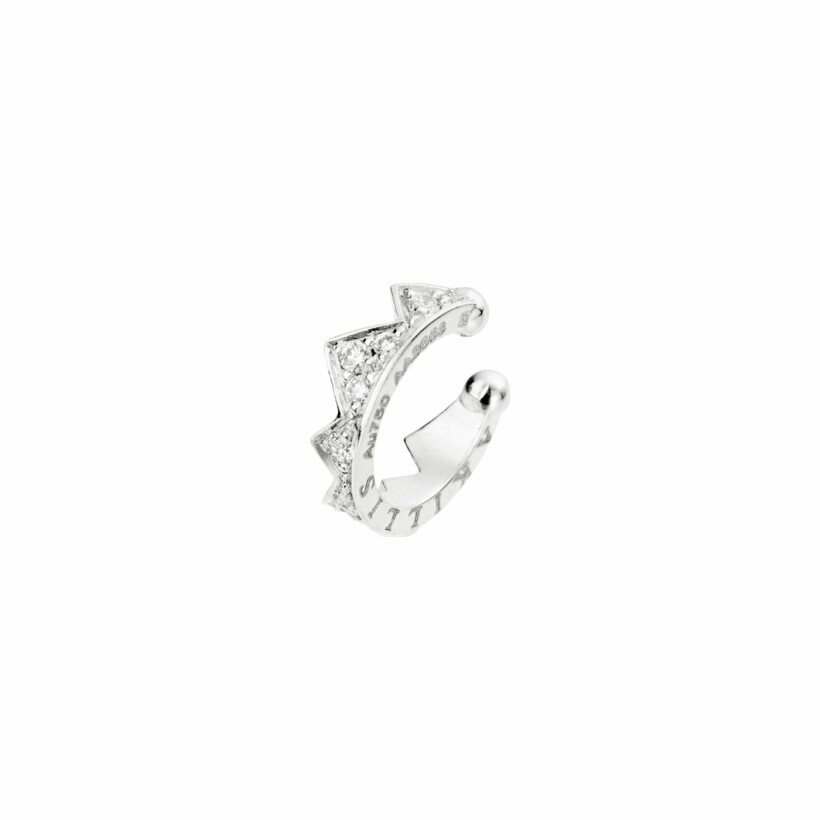 Mono Boucle d'oreille earcuff Akillis Capture Light en or blanc pavée de diamants