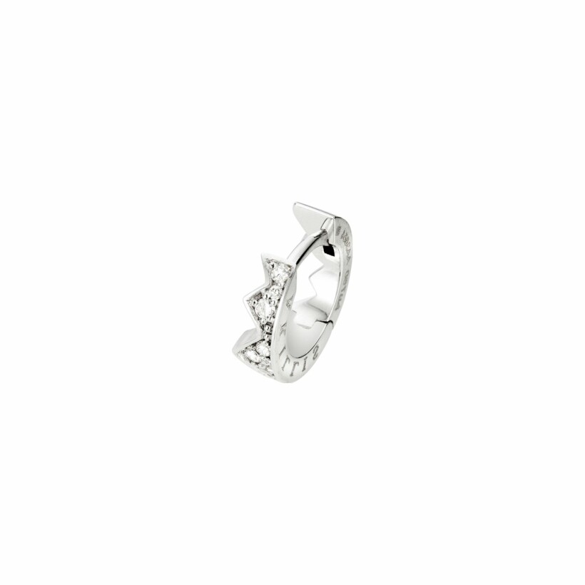 Mono Boucle d'oreille mini créole gauche Akillis Capture Light en or blanc pavée de diamants