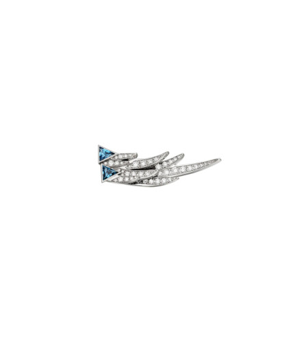 Mono boucle d'oreille Akillis Spread Your Wings en or blanc et diamants