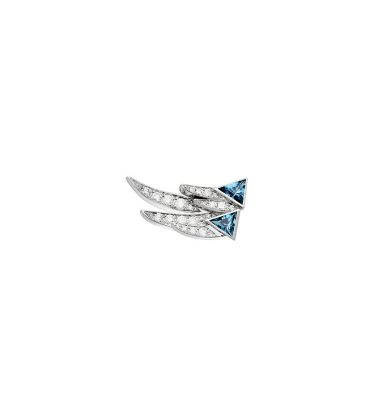 Mono boucle d'oreille Akillis Spread Your Wings en or blanc et diamants