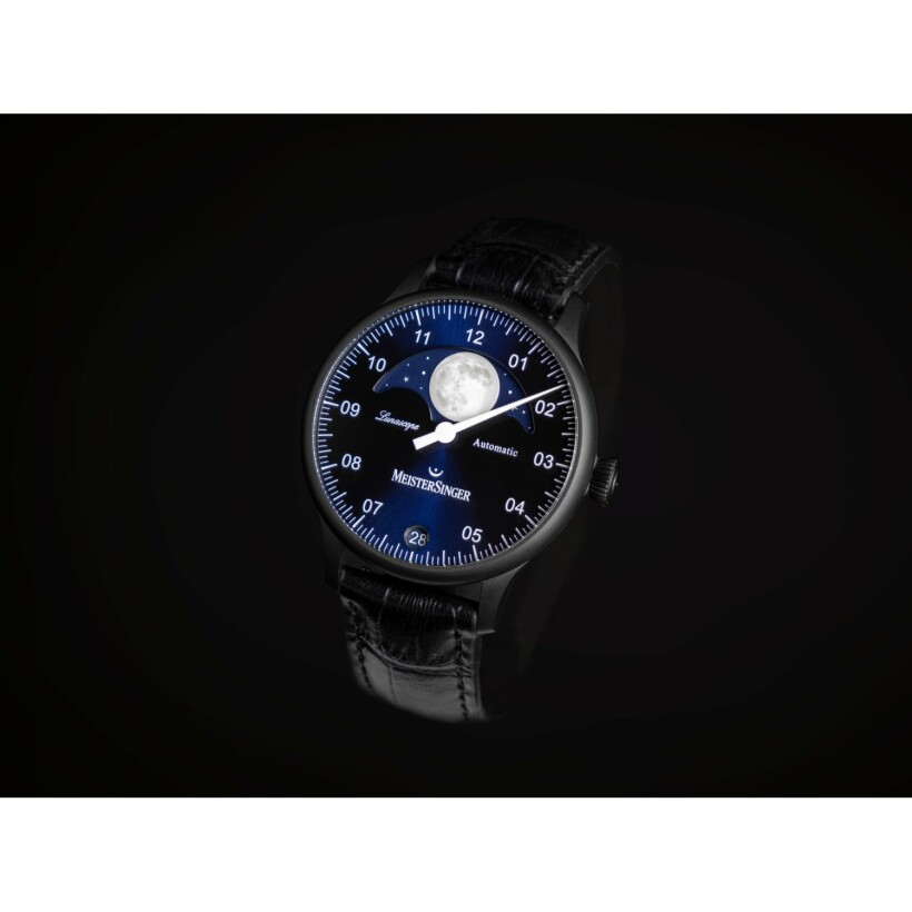 Montre MeisterSinger Edition France 2021 Lunascope noire DLC