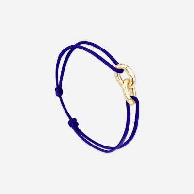 Bracelet sur cordon Le Vent à la Française Union en plaqué or