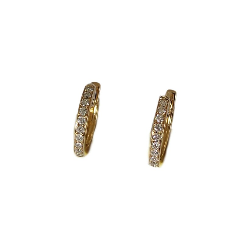 Boucles d'oreilles créoles Pacôma en or jaune et diamants