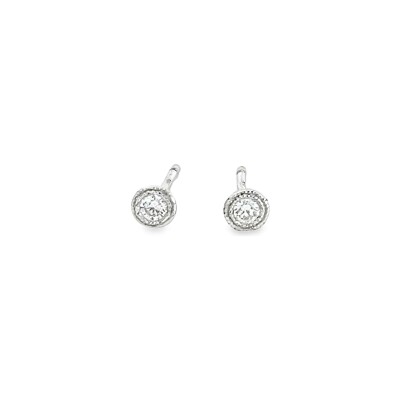 Puces d'oreilles en or blanc et diamants