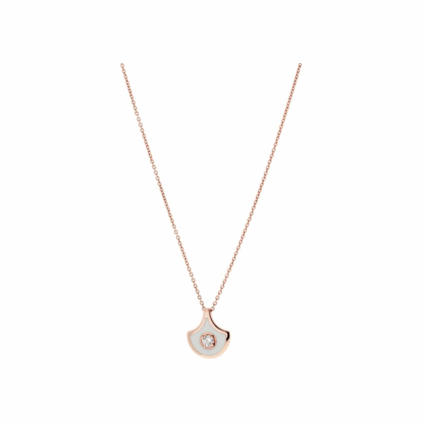 Selim Mouzannar Fish for Love necklace, rose gold, ivory enamel, diamond