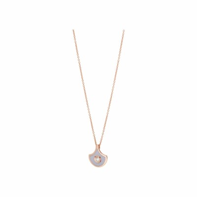 Collier Selim Mouzannar Fish for Love en or rose, émail lilas et diamant