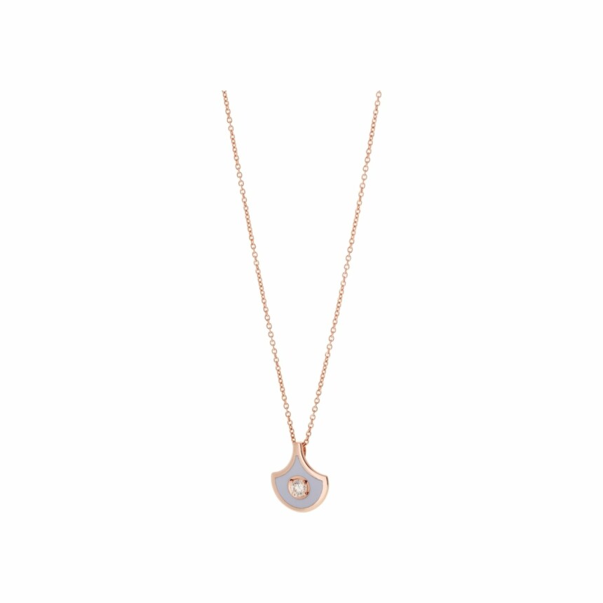 Selim Mouzannar Fish for Love necklace, rose gold, lilac enamel, diamond