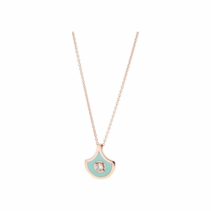Selim Mouzannar Fish for Love necklace, rose gold, mint green enamel and diamond