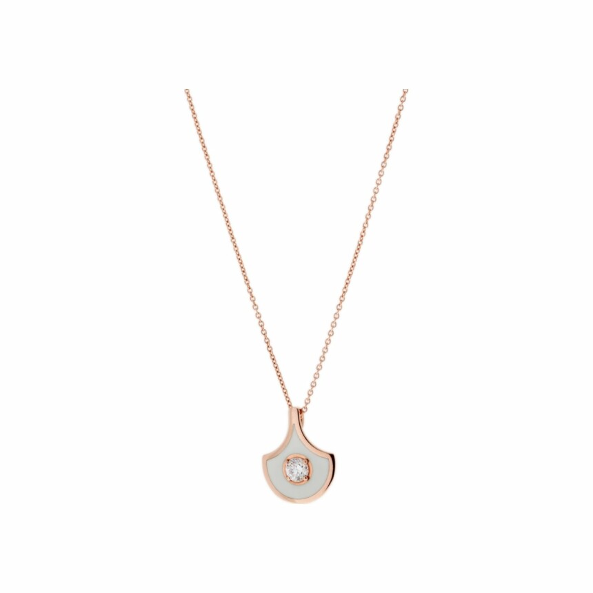 Selim Mouzannar Fish for Love necklace, rose gold, ivory enamel, diamond