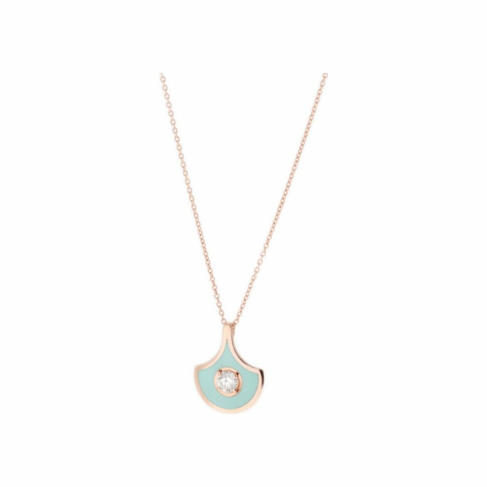 Selim Mouzannar Fish for Love necklace, rose gold, mint green enamel and diamond