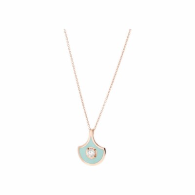 Collier Selim Mouzannar Fish For Love en or rose, émail vert menthe et diamant