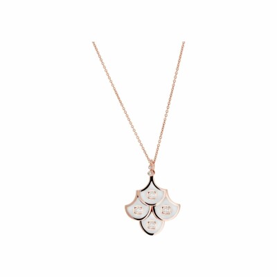 Collier Selim Mouzannar Fish for Love en or rose, émail ivoire et diamant