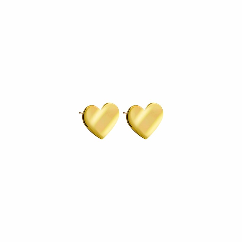 Puces d'oreilles pendantes Anami coeurs en or jaune