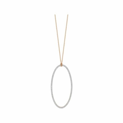 Ginette NY ELLIPSES & SEQUINS necklace, rose gold and diamonds