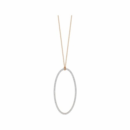 Ginette NY ELLIPSES & SEQUINS necklace, rose gold and diamonds