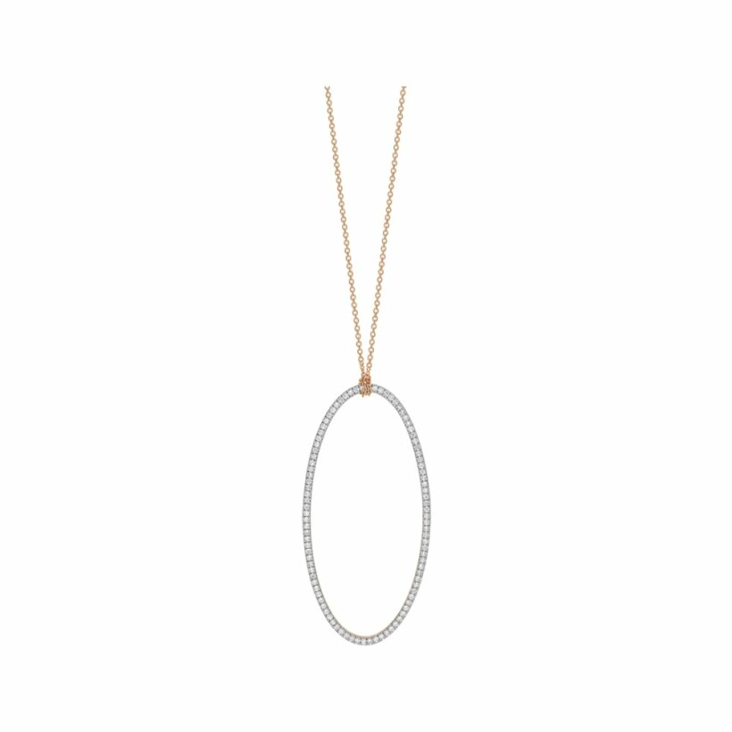 Ginette NY ELLIPSES & SEQUINS necklace, rose gold and diamonds