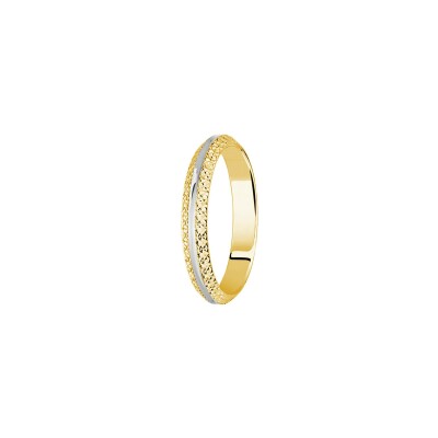 Alliance en or jaune et platine, 3mm