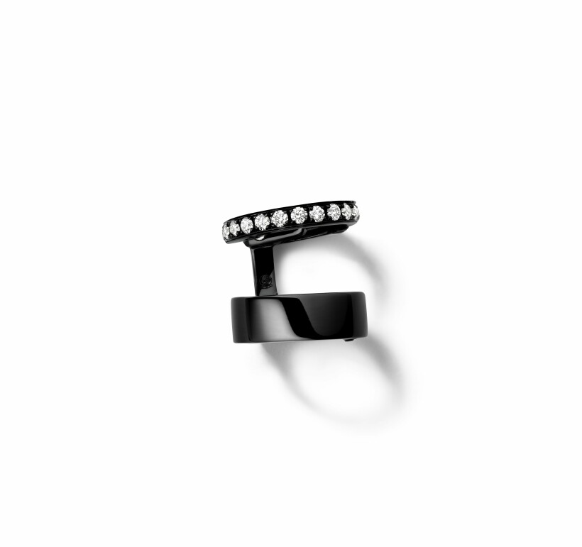 Repossi Berbere Module single earring, black gold and diamonds