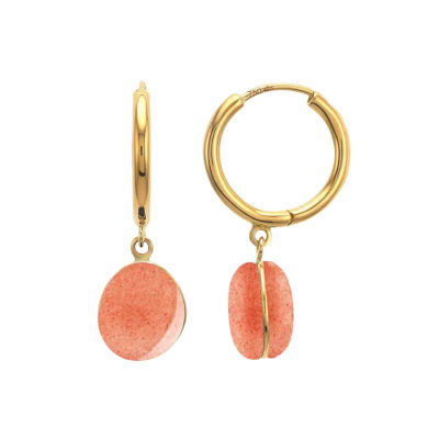 Boucles d'oreilles min&ral Joaillerie Bestouan en or jaune et pierre de lune