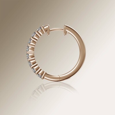 Rose Gold Round Claw Diamond Huggies