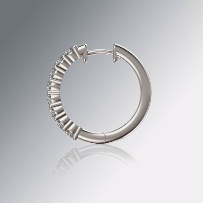 White Gold Round Claw Diamond Huggies