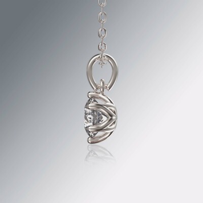 Platinum 6-Claw Solitaire Round Diamond Pendant