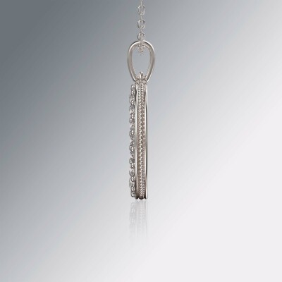 Platinum Circle of Life Pin Claw Diamond Pendant