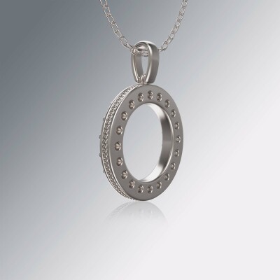 Platinum Circle of Life Pin Claw Diamond Pendant