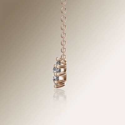 Rose Gold Trilogy Round Diamond Pendant