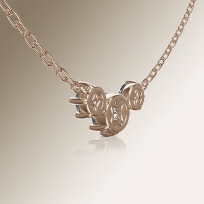 Rose Gold Trilogy Round Diamond Pendant