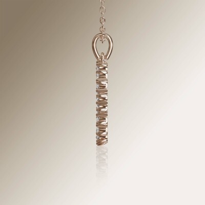 Rose Gold Circle of Life Claw Diamond Pendant