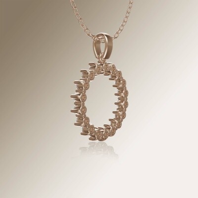 Rose Gold Circle of Life Claw Diamond Pendant