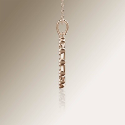 Rose Gold Circle of Life Tube Diamond Pendant