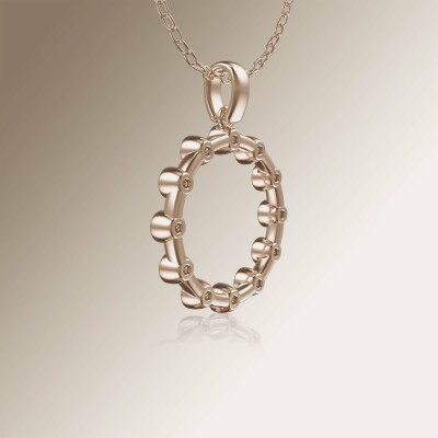 Rose Gold Circle of Life Tube Diamond Pendant