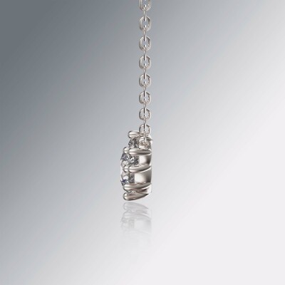 White Gold Trilogy Round Diamond Pendant