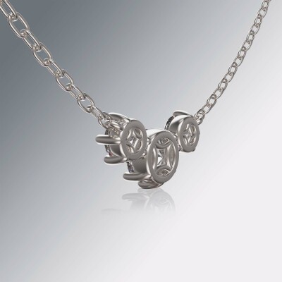 White Gold Trilogy Round Diamond Pendant