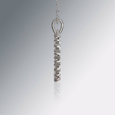 White Gold Circle of Life Claw Diamond Pendant