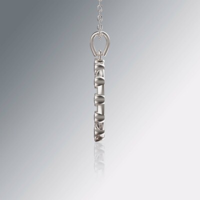 White Gold Circle of Life Tube Diamond Pendant