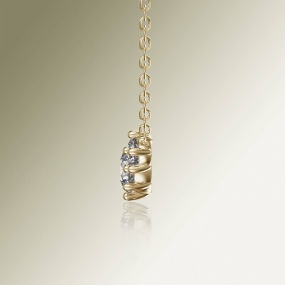 Yellow Gold Trilogy Round Diamond Pendant