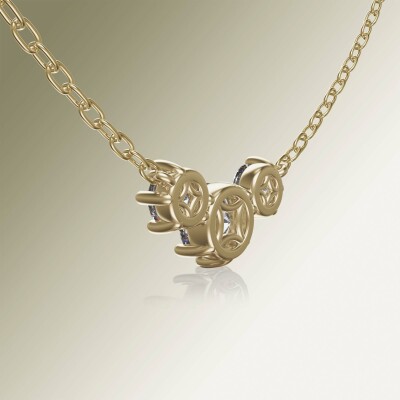 Yellow Gold Trilogy Round Diamond Pendant