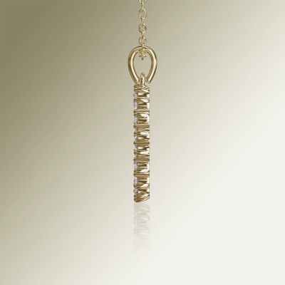 Yellow Gold Circle of Life Claw Diamond Pendant