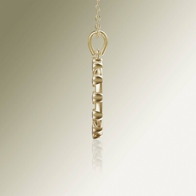 Yellow Gold Circle of Life Tube Diamond Pendant
