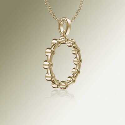Yellow Gold Circle of Life Tube Diamond Pendant