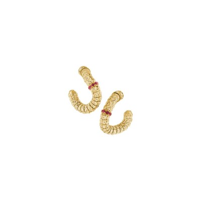 Boucles d'oreilles Officina Bernardi Enigma en or jaune et rubis