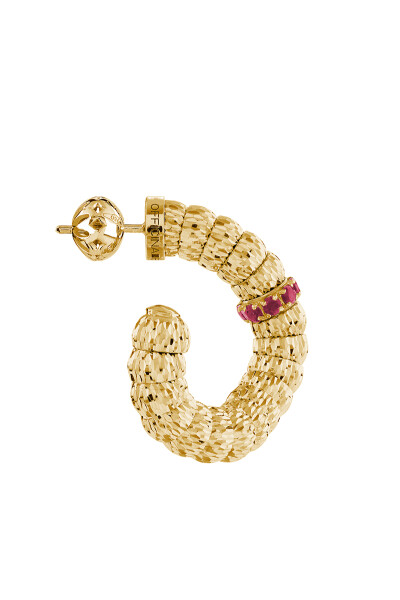 Boucles d'oreilles Officina Bernardi Enigma en or jaune et rubis